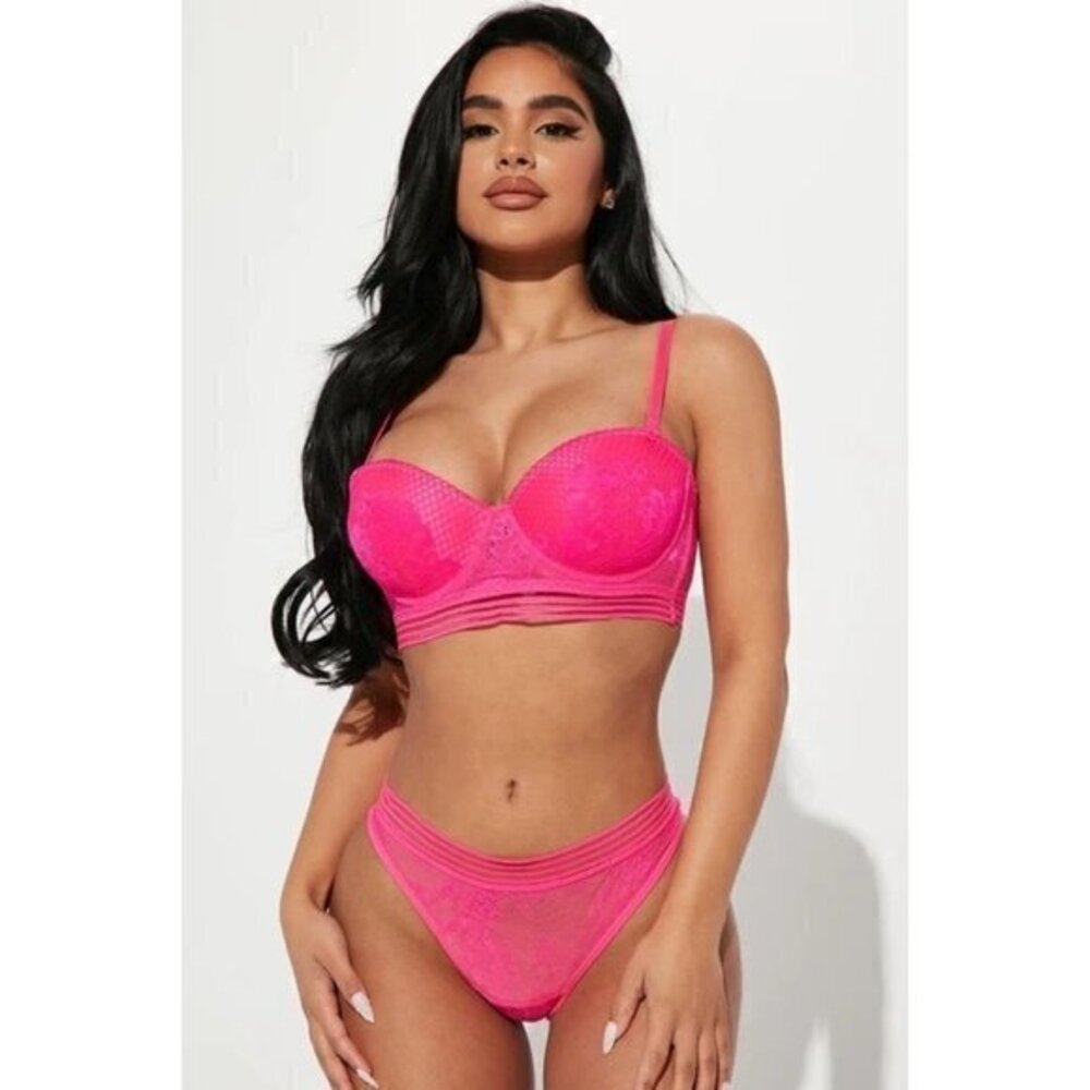 FA Keep A Secret‎ Bra And Panty Intimate Set - Hot Pink Size 36C